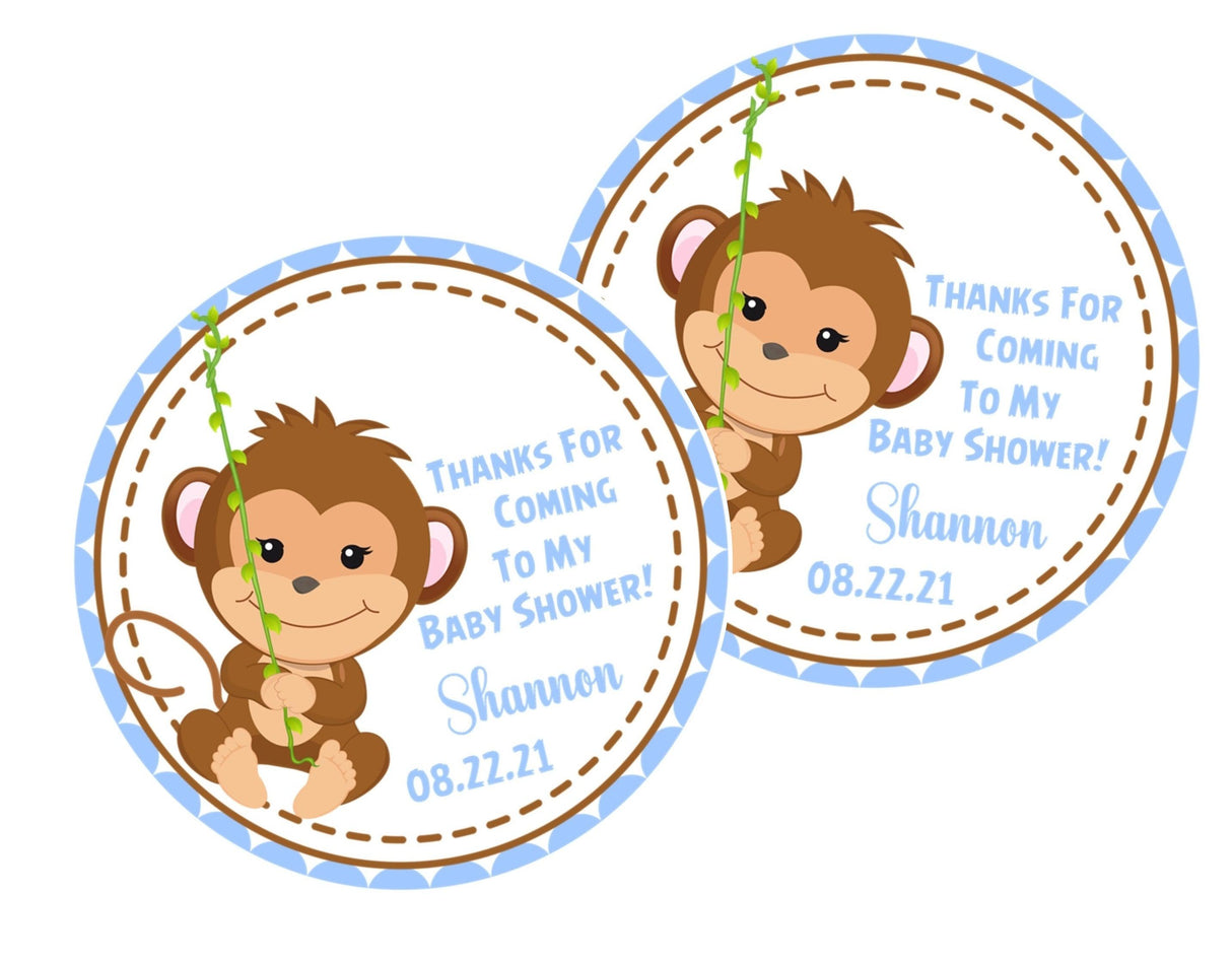 jungle safari boy baby shower favor label