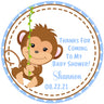 jungle safari monkey boy baby shower favor label