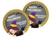 kids halloween witch favor label