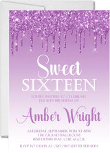 lavender sweet sixteen invitations elegant birthday theme