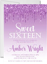 lavender sweet sixteen invitations elegant birthday theme