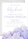 lavender watercolor baby shower invitations minimalist theme