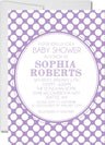 lavender white baby shower invitations modern polka dot theme