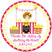 lemon birthday sticker with girl character and citrus details