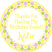 lemonade birthday sticker with lemons and drink pattern