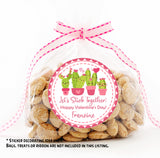 lets stick together cactus valentine stickers