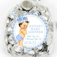 light blue and silver little prince baby shower sticker