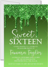 lime green sweet 16 invitation cards glamorous celebration style