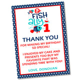 little fisherman first birthday thank you cards playful fish style