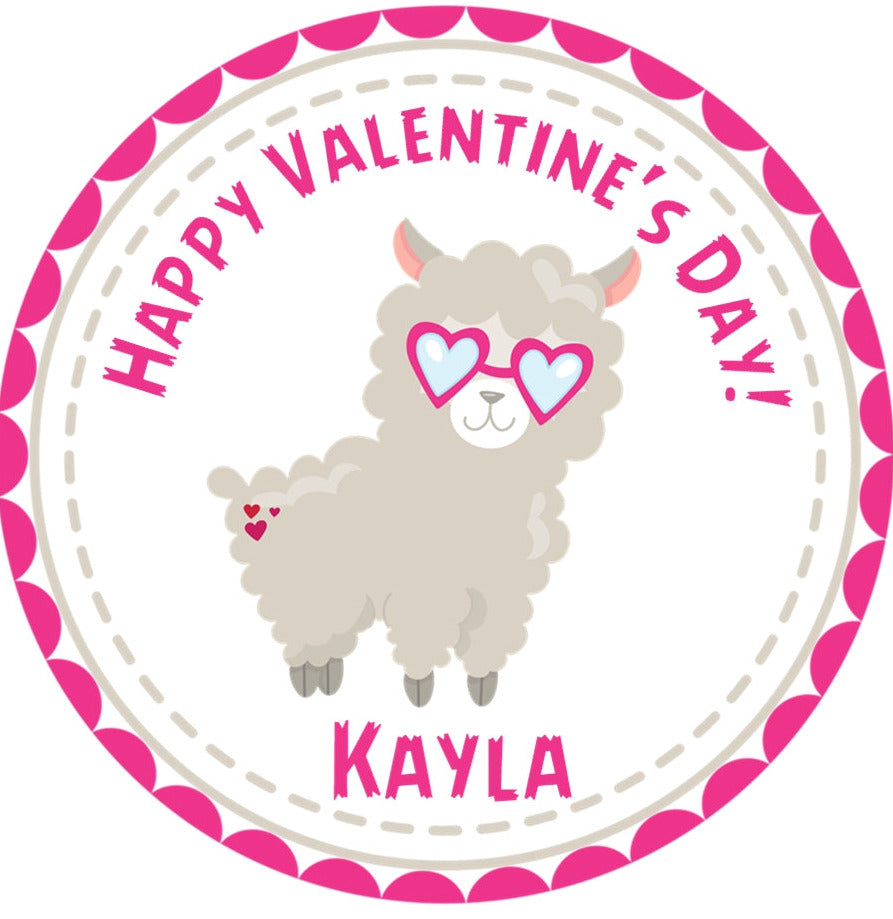 llama with heart glasses valentine sticker