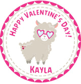 llama with heart glasses valentine sticker
