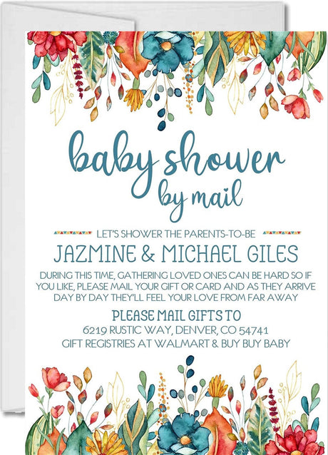 long distance baby shower invitations with matching return address labels