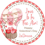 love is in the air personalized valentine stickers
