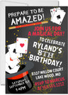 magic birthday party invitations magician hat design