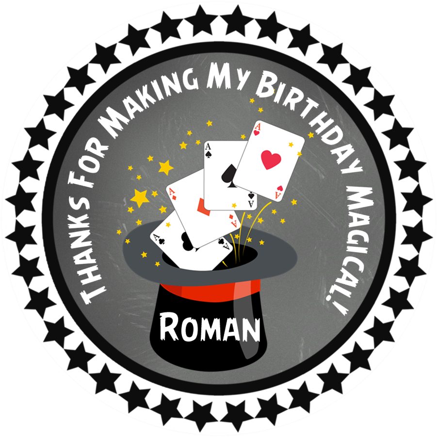 Magician Birthday Stickers