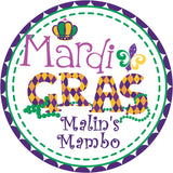 Mardi Gras Argyle Birthday Stickers – Carnival Party Favor Stickers