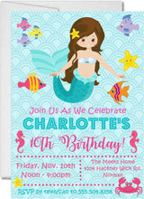 mermaid birthday party invitations colorful ocean design