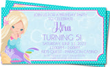 mermaid invitation cards girls birthday celebration style