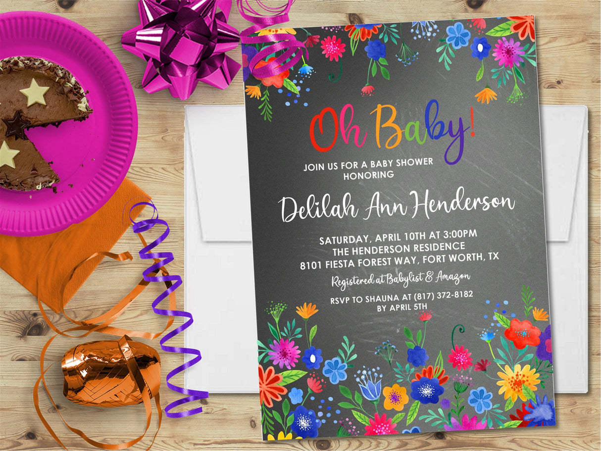mexican fiesta baby shower invitations festive party theme
