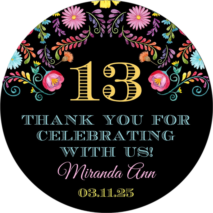 mexican fiesta birthday party sticker favors
