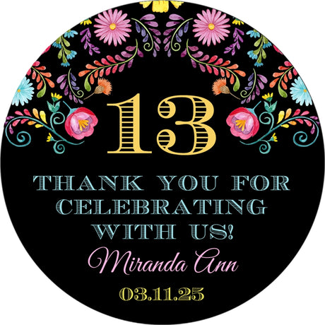 mexican fiesta birthday party sticker favors
