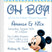 mickey mouse baby shower invitations blue striped design