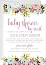 mint lavender floral baby shower by mail invitations watercolor flower design