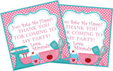 mixer and cupcake baking party favor label