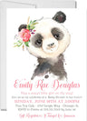 modern girls panda bear baby shower invitation cards