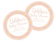 moon and stars baby shower sticker with peach tones