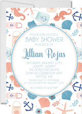 nautical baby shower invitations ocean sea life design