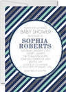 navy blue baby shower invitations modern striped theme