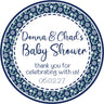 navy nautical anchor baby shower sticker with anchor pattern border