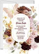 neutral floral baby shower invitations watercolor theme
