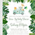 neutral green safari truck baby shower invitations floral theme