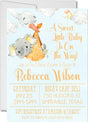 neutral orange elephant baby shower invitations pastel watercolor design