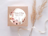 neutral pampas grass floral wedding favor label