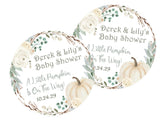 neutral watercolor pumpkin favor label