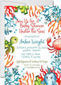 ocean baby shower invitations colorful coral reef design