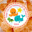orange ocean animals birthday stickers