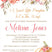 orange watercolor pumpkin baby shower invitations
