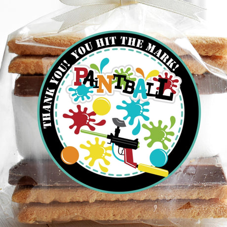 paintball splatter birthday stickers