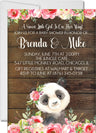 panda baby shower invitations floral rustic design