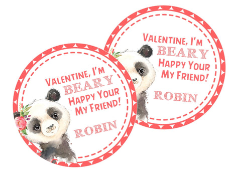 panda girl valentine stickers