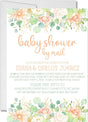 peach floral baby shower by mail invitations watercolor botanical design