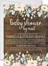 peach mint floral baby shower by mail invitations watercolor flower design