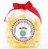 personalized bowling thank you sticker maroon teal