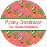 personalized cactus christmas gift sticker