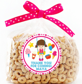 personalized circus theme birthday stickers for girls