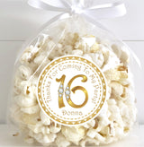 personalized gold 16 birthday favor sticker